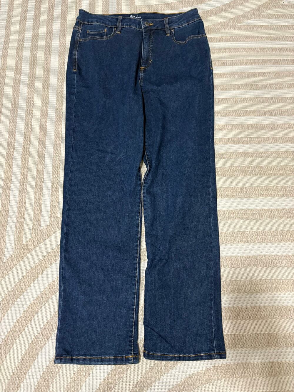 Style & Co Straight Leg Blue Denim Jeans Women's Size 12S